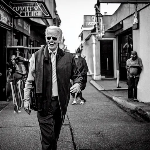 Prompt: joe biden street gang street photography 5 0 mm, trending