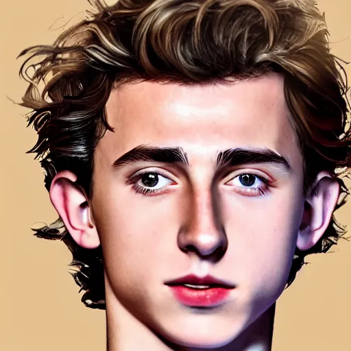 Image similar to Timothée Chalamet and Tom Holland crossbreed, illustrated and rendered by Xie Boli, trending on artstation, 4k, 8k, photorealistic imagery, photorealistic details, intricate, highly detailed