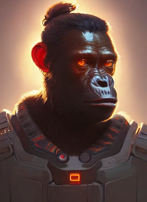 Prompt: portrait of apex legends ape, intricate, elegant, glowing lights, highly detailed, digital painting, artstation, glamor pose, concept art, smooth, sharp focus, illustration, art by artgerm and greg rutkowski, artey freytag