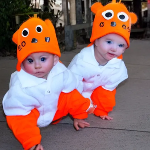 Image similar to cute baby chick dressed as an inmate