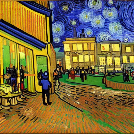 Image similar to an apple store by vincent van gogh, digital art, trending on artstation