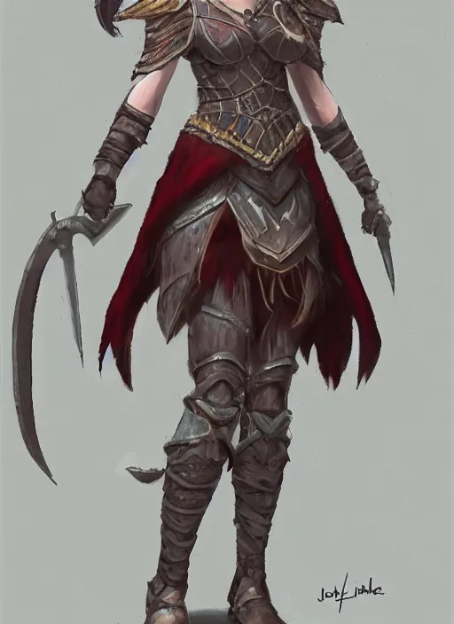 Prompt: full body concept art of a warrior princess