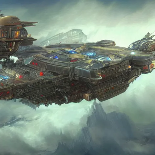 Image similar to magitech skyship, highly detailed, beautiful, by artstation