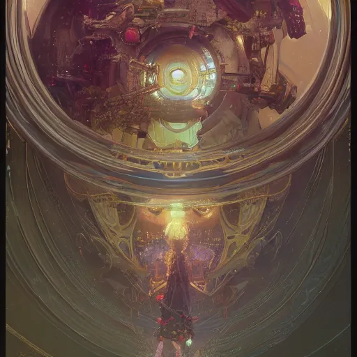 Prompt: a highly detailed digital image of an imagination machine, concept art, artstation, cgsociety, very detailed, intricate, detailed illustration, by greg rutkowski and alphonse mucha, Paul Lehr and Beeple, iridescent accents, ray tracing, product lighting, sharp, smooth, masterpiece