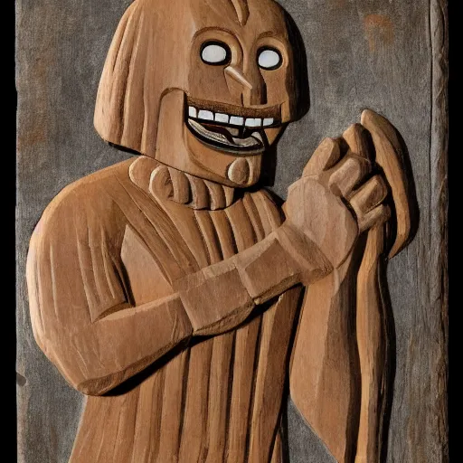 Image similar to a carving of a man shouting, Papyrus Harris I style.