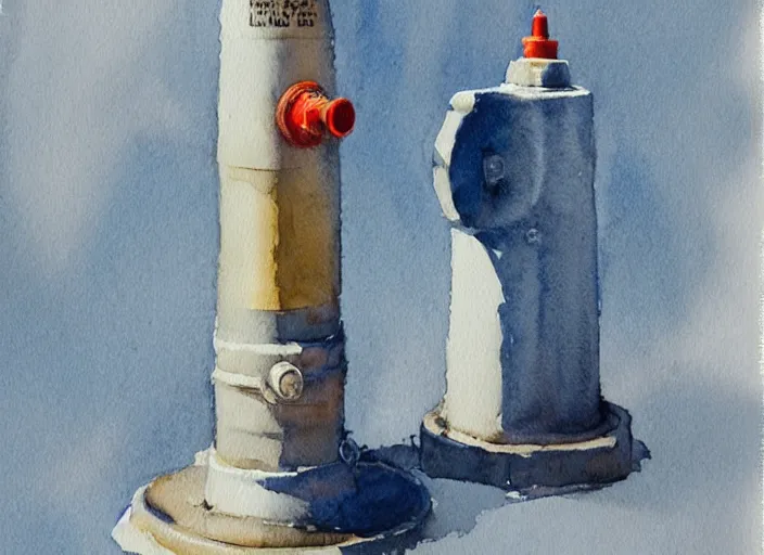 Image similar to concept art of a hydrant, pinterest, artstation trending, behance, watercolor, by coby whitmore, silver, laser light,