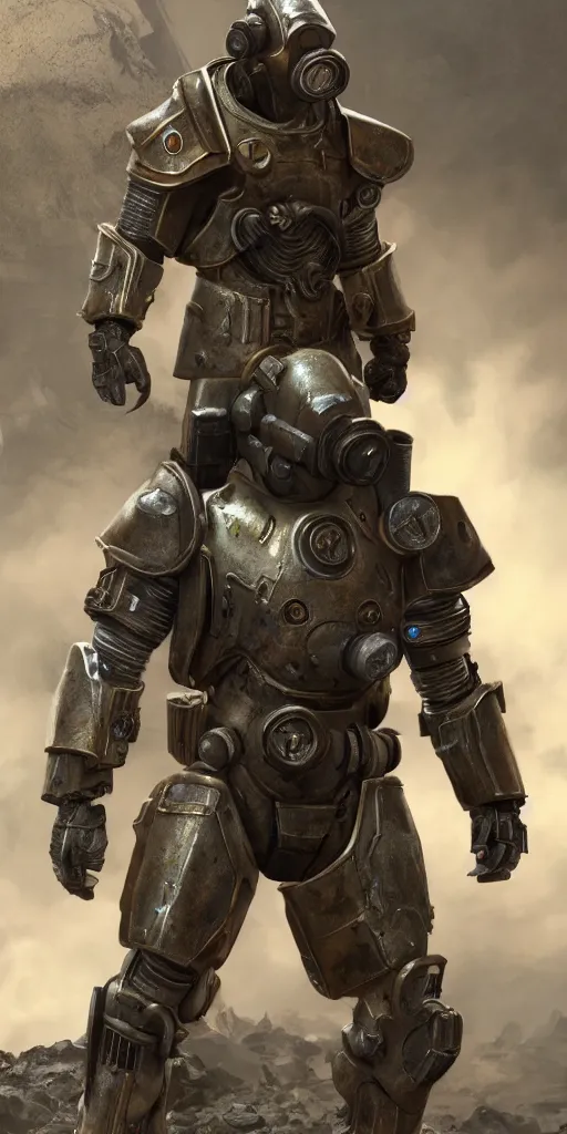 Image similar to fallout concept art armor render ultra unreal engine 5