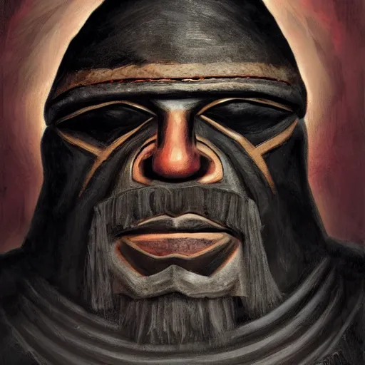 Image similar to Imperial cnaanite warlord face, portrait, realistic, HD