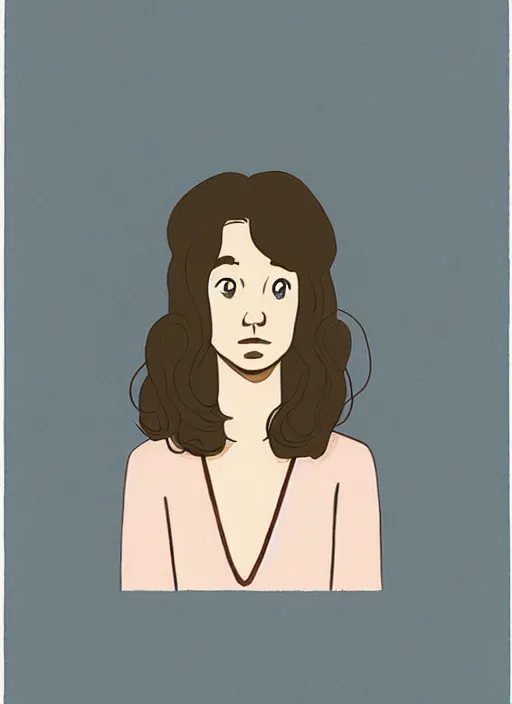 Image similar to a portrait of a pretty young lady by adrian tomine