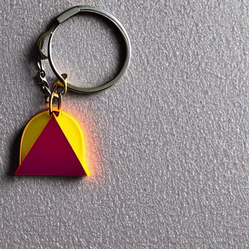 Image similar to glowing l on a keychain, futuristic, plan background