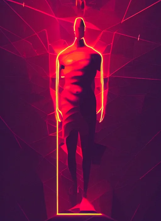 Image similar to black background with subtle red and purple design elements, mostly dark, statue of zeus, nekro, beeple, graphic design, collage art, thin lines, dark, glitch art, neo vaporwave, gritty, layout frame, square, trending on artstation