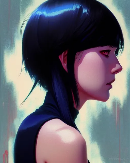 Image similar to dead inside!!!, fine - face, audrey plaza, realistic shaded perfect face, fine details. anime. realistic shaded lighting poster by ilya kuvshinov katsuhiro otomo ghost - in - the - shell, magali villeneuve, artgerm, jeremy lipkin and michael garmash and rob rey