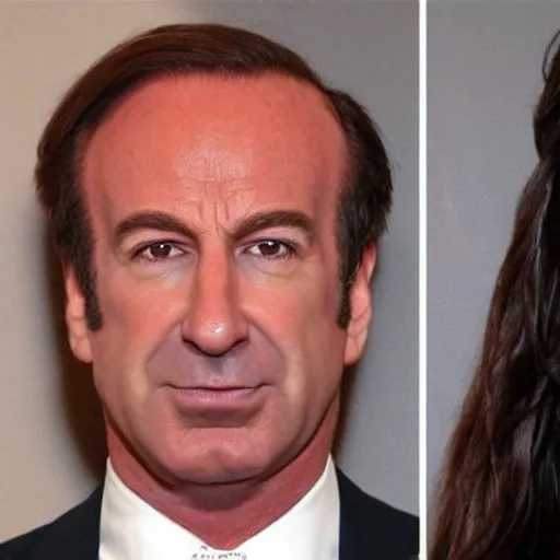 Image similar to a mix between saul goodman and kim kardashian