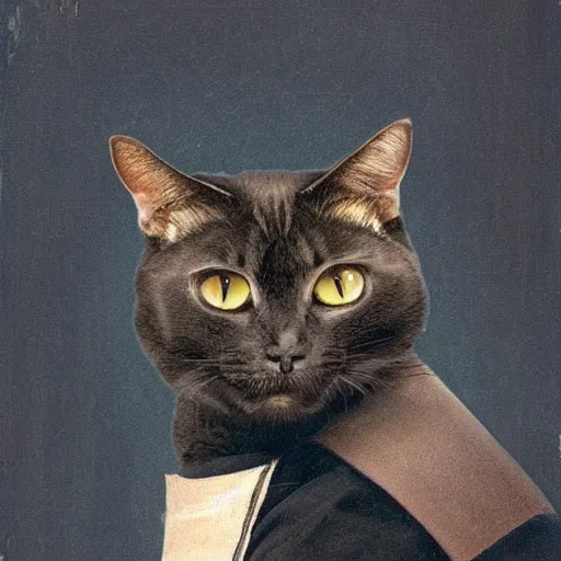 Image similar to a ninja that is a cat, portrait,