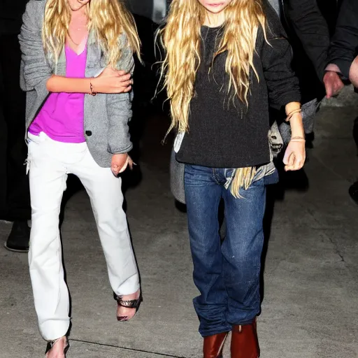 Image similar to mary kate and ashley olsen arm fist fighting