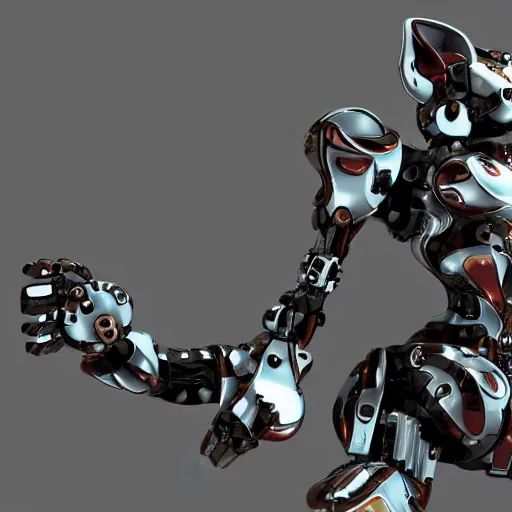 Prompt: an intricate cat!!!! shaped mecha robot, blender, 4 k, ultra high definition, render, unreal engine