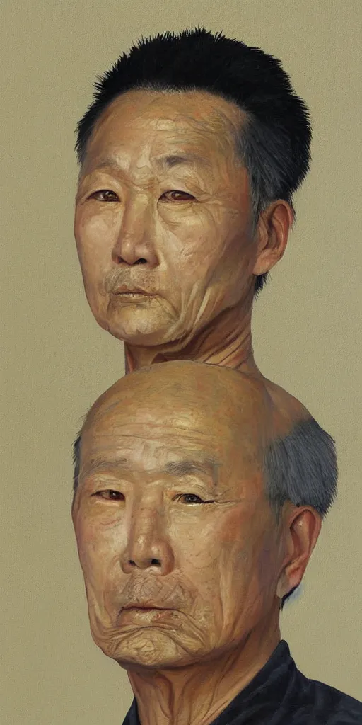 Image similar to painting portrait of a man by yongbo zhao
