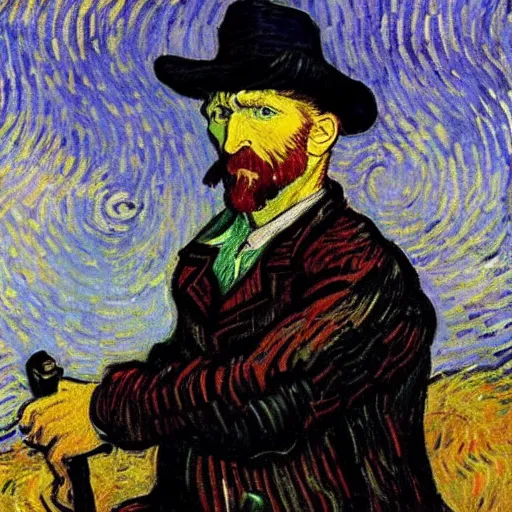 Prompt: Portrait photograph of Vincent van Gogh cosplaying as Gal Godot Wonder Woman by Claude Monet