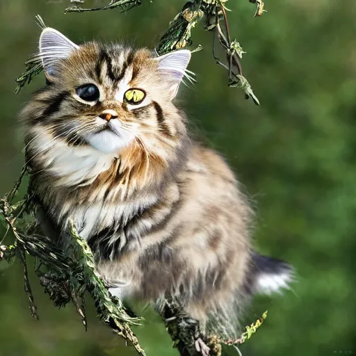 Image similar to siberian cat hunting bird