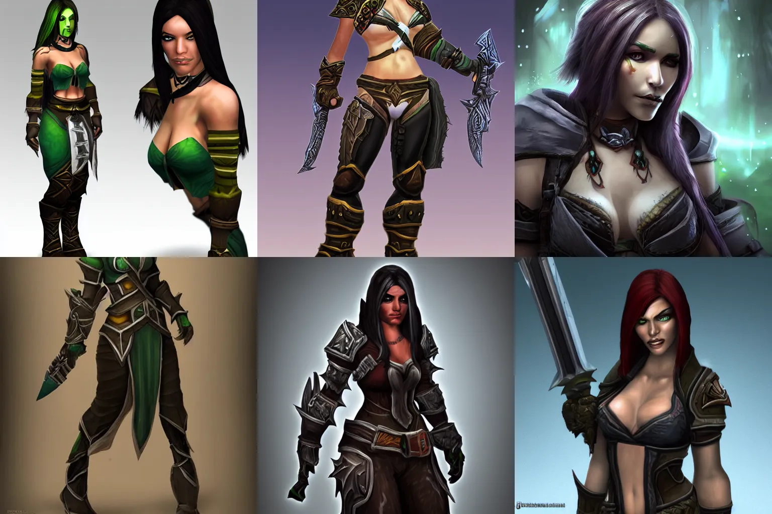 Prompt: world of warcraft human realistic female rogue