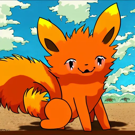 Image similar to vulpix sweating in a heatwave, anime style drawing