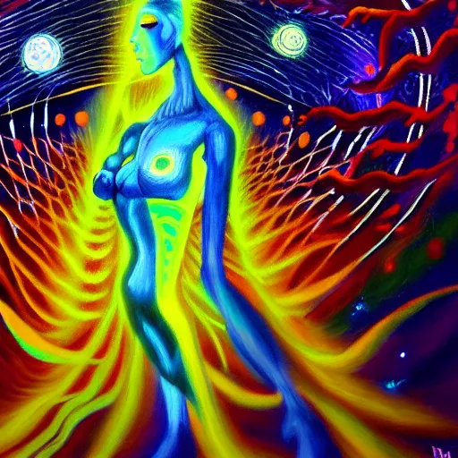 Image similar to failed initiation ayahuasca journey, astral spirit space journey in oil painting, ayahuasca, trending on artstation, award winning, emotional by aoshima, chiho