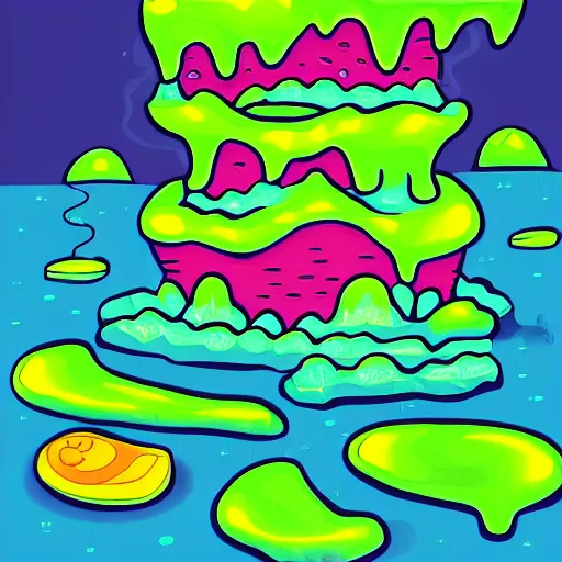 Image similar to illustration of melting slime