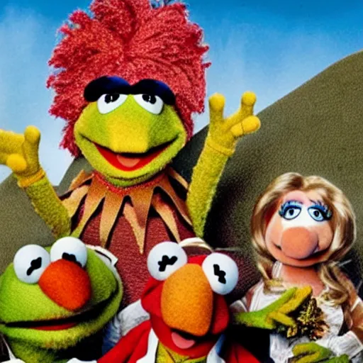 Prompt: the muppets in the movie hamburger hill, 4k, high detail, high-resolution photograph