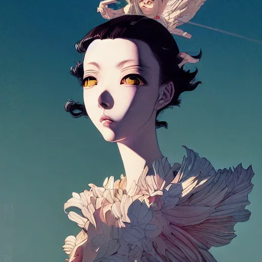 Image similar to prompt : glorious character portrait soft light painted by james jean and katsuhiro otomo and erik jones, inspired by evangeleon anime, smooth face feature, intricate oil painting, high detail illustration, sharp high detail, manga and anime 1 9 9 9