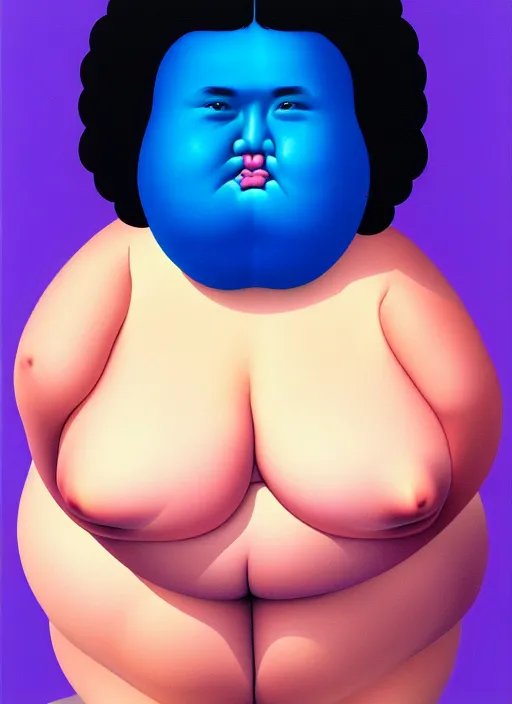 Prompt: cute fat woman by shusei nagaoka kaws david rudnick airbrush on canvas pastell colors cell shaded 8 k
