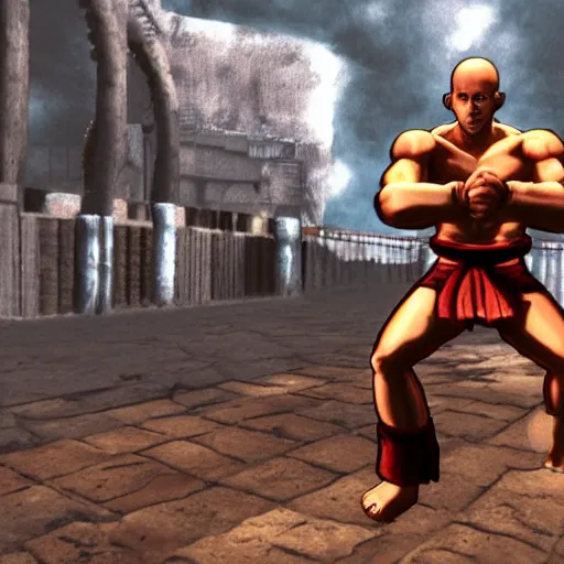 Image similar to cyborg monk, fighting game, street fighter