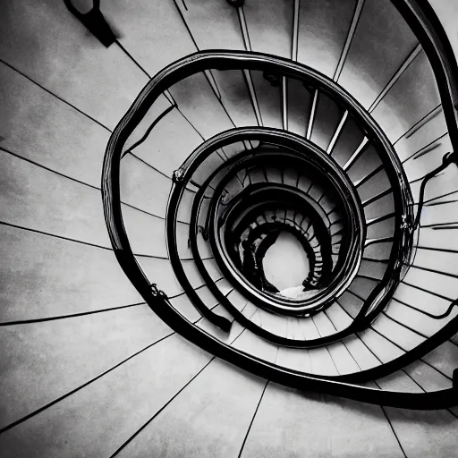 Image similar to photo of an endless spiral staircase to hell