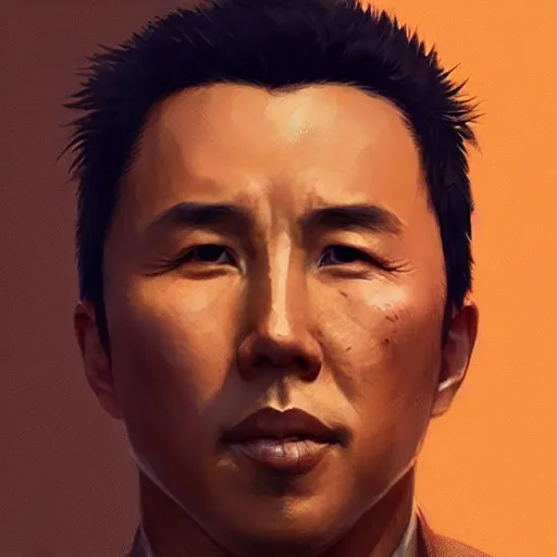 Image similar to “ portrait of donnie yen by greg rutkowski, young, attractive, highly detailed portrait, scifi, digital painting, artstation, concept art, smooth, sharp foccus ilustration, artstation hq ”