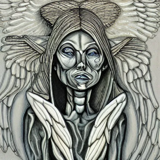 Prompt: an angel in the style of a H.R. Giger painting