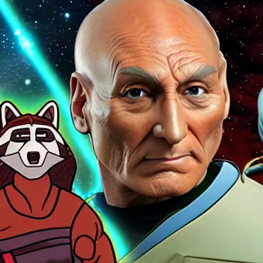 Image similar to picard racoon hybrid vs e honda from street fighter centipede hybrid real