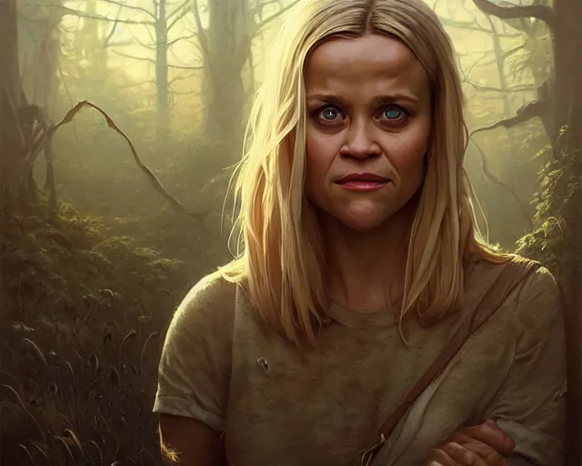 Prompt: highly detailed portrait of reese witherspoon, in the walking dead, stephen bliss, unreal engine, fantasy art by greg rutkowski, loish, rhads, ferdinand knab, makoto shinkai and lois van baarle, ilya kuvshinov, rossdraws, tom bagshaw, global illumination, radiant light, detailed and intricate environment