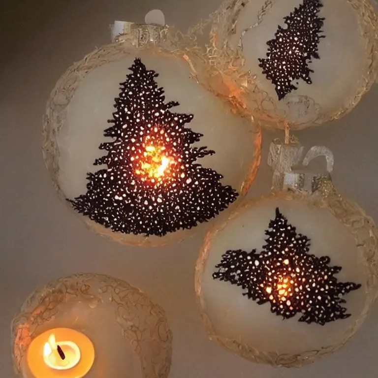 Image similar to burning candle ornaments, fantastic reality, fantastic art