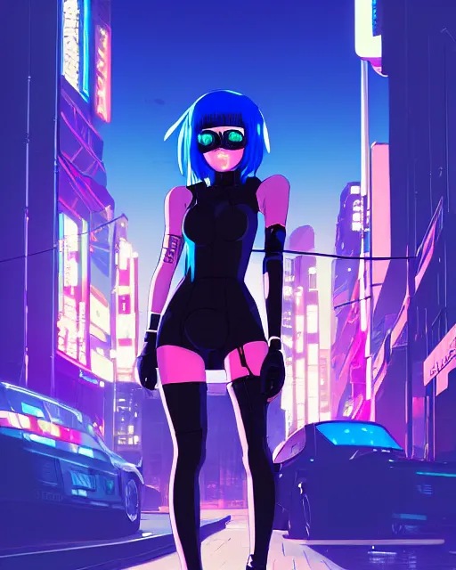 cyberpunk city girl by Subaru_sama