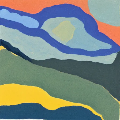 Image similar to hudson highlands by etel adnan,