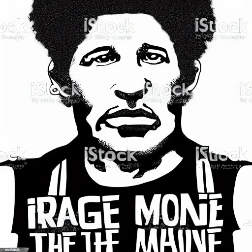 Image similar to rage against the machine, epic, vector art