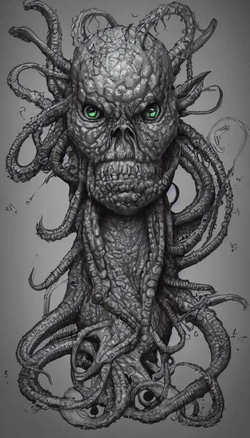 Prompt: monster lovecraft, artstation