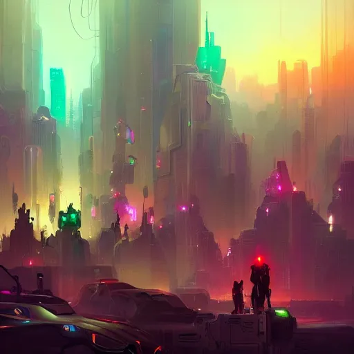 Image similar to crowded place, people, cyberpunk, bionics, augments, lights, cables, colorful, vivid, imposing, epic, digital painting, artstation, concept art, by peter mohrbacher and wlop and rhads,