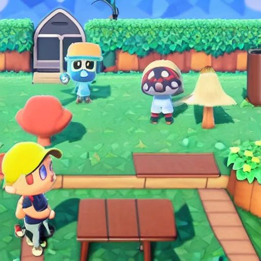 Prompt: pokemon in Animal Crossing New Horizon