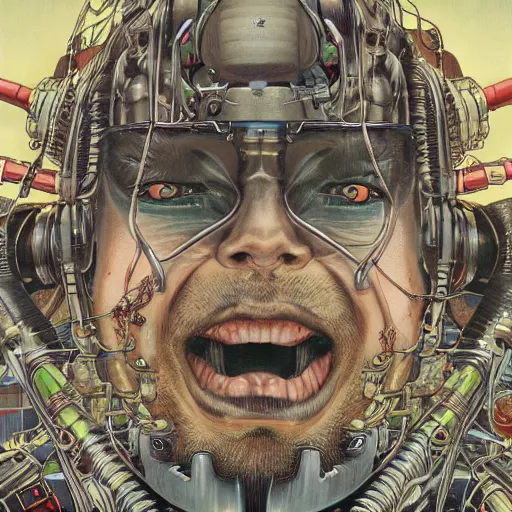 Image similar to portrait closeup of crazy robotic post malone, symmetrical, by yoichi hatakenaka, masamune shirow, josan gonzales and dan mumford, ayami kojima, takato yamamoto, barclay shaw, karol bak, yukito kishiro