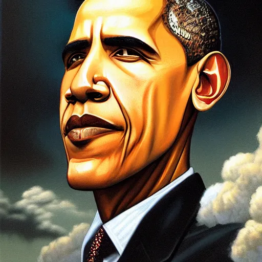 Image similar to obama portrait by gerald brom