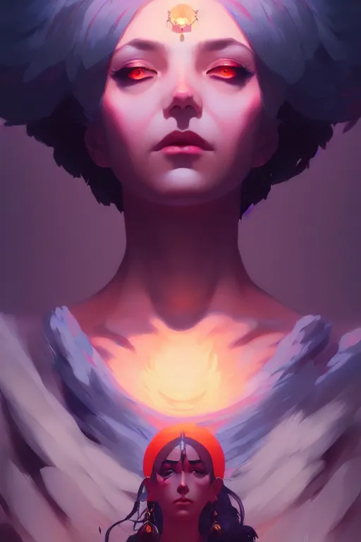 Image similar to extremely beautiful panting of goddess of the realm of the dead, by ilya kuvshinov, greg rutkowski and makoto shinkai, trending on artstation