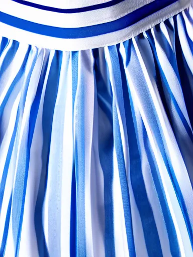 Image similar to studio photograph of a beautiful skirt, blue and white color scheme, vivid colors, photorealist, 4 k