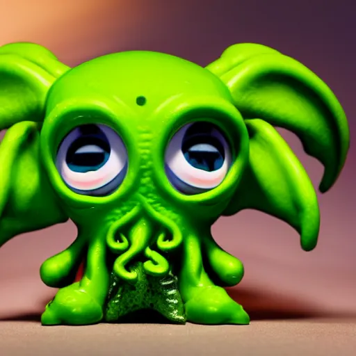 Prompt: ultra cute design for a Cthulhu art vinyl toy, Pixar, studio lighting, product shot 4k hd