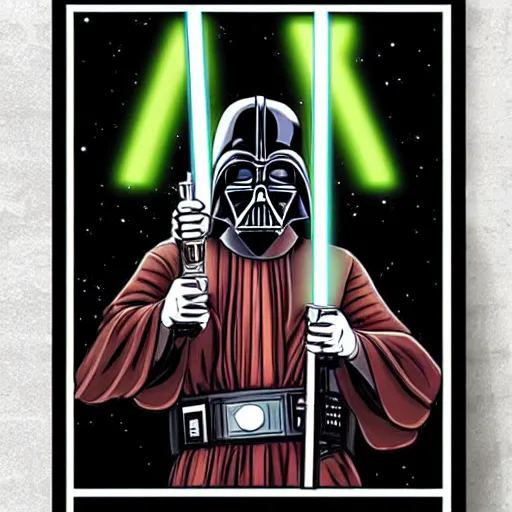 Prompt: Star Wars poster with bongpipes for swords