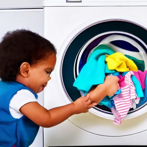 Image similar to Toddlers playing in a violently spinning washing machine